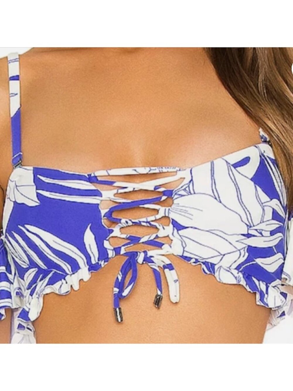 Maaji Maraja Ruffle Bandeau Bikini Top Medium Womens + gift
